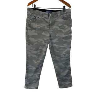 Democracy Sage Green Camouflage Skinny Jeans Plus Size 16 Stretch Cotton Pockets